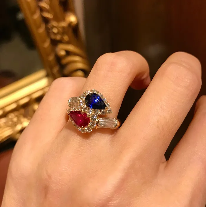 Rings Teardrop Ring Red Diamond Ring Blue Diamond Ring Pear Cut Ring Teardrop Engagement Ring Diamond Snake Ring Twist Ring Minx London