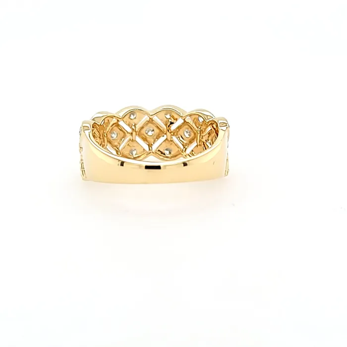 Rings Wilkerson Assoc 14k Yellow Gold Diamond Scalloped Wide Ring I7613