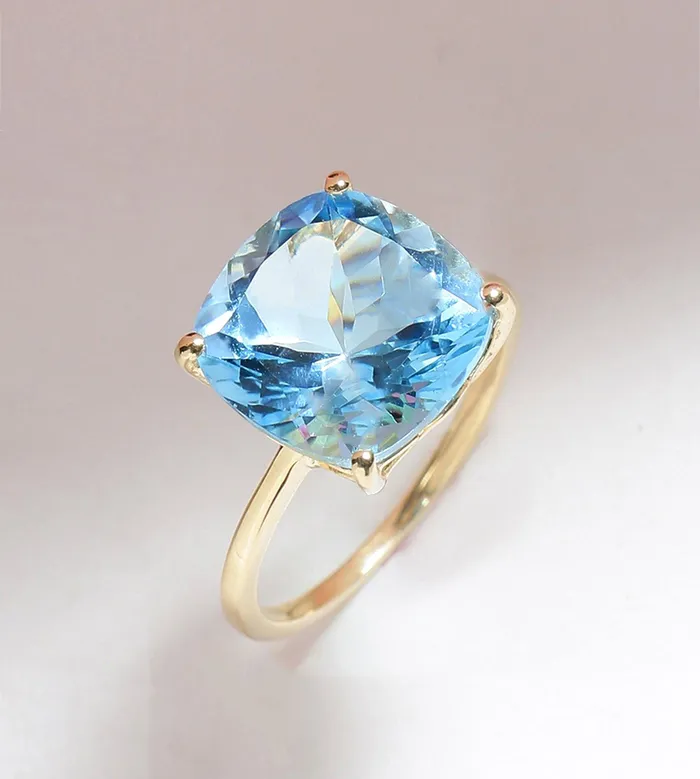 Rings YoTreasure 750 Ct Sky Blue Topaz Solid 10k Yellow Gold Ring Jewelry Rings YoTreasure 750 Ct Sky Blue Topaz Solid 10k Yellow Gold Ring Jewelry