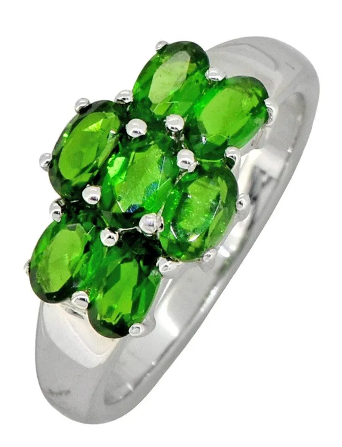 Rings YoTreasure Green Chrome Diopside 925 Sterling Silver Designer Ring