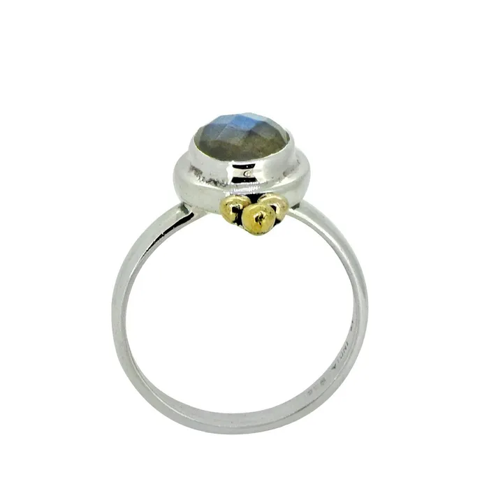 Rings YoTreasure Labradorite Solid 925 Sterling Silver Brass Ring Jewelry