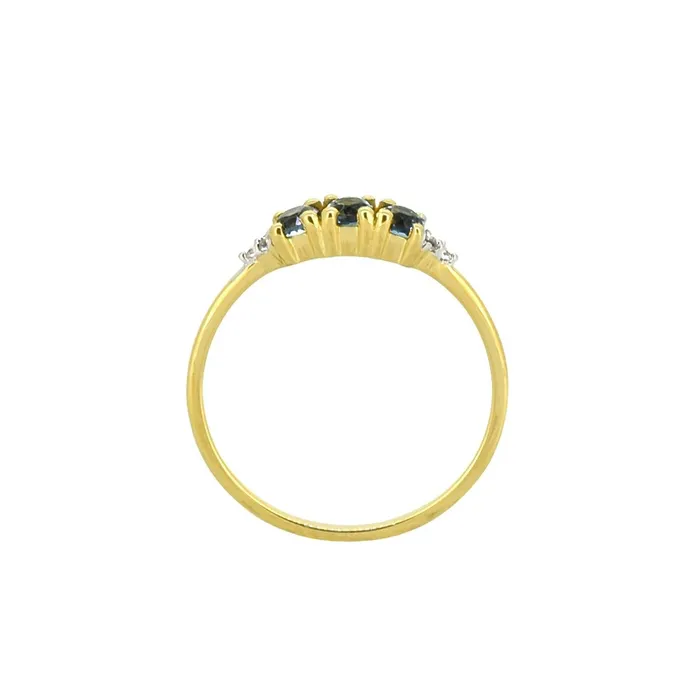Rings YoTreasure London Blue Topaz Solid 925 Sterling Silver Gold Plated Band Ring Rings YoTreasure London Blue Topaz Solid 925 Sterling Silver Gold Plated Band Ring
