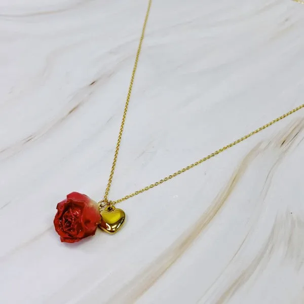 Rose Bud Love Heart Necklace Ellison and Young Necklaces