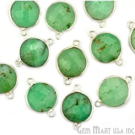 Round 12mm Double Bail Silver Plated Gemstone Bezel Connector GemMartUSA Rings