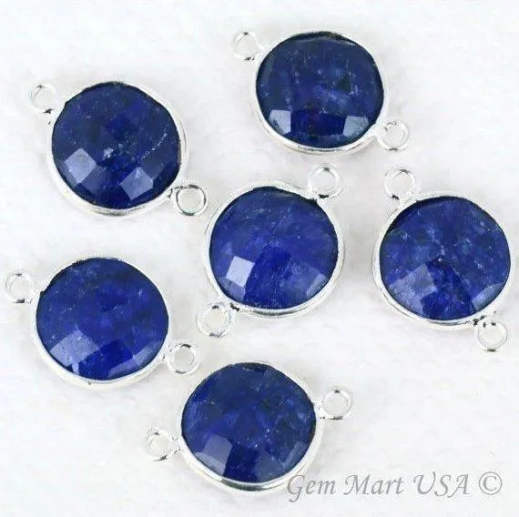 Round 12mm Double Bail Silver Plated Gemstone Bezel Connector GemMartUSA Rings