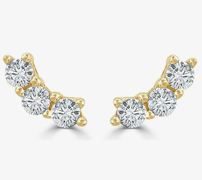 Sabrina Designs Co 14k Yellow or White Gold Diamond Petite Curved Stud Earrings Earrings Sabrina Designs Co 14k Yellow or White Gold Diamond Petite Curved Stud Earrings Earrings