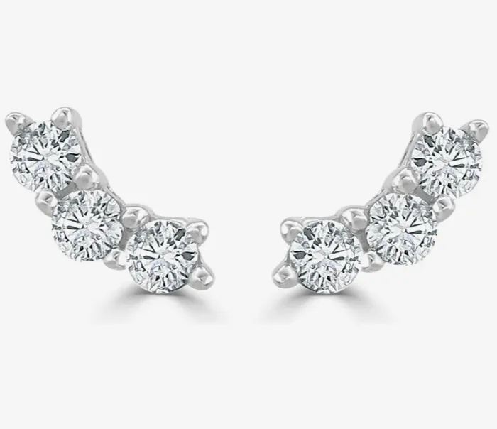 Sabrina Designs Co 14k Yellow or White Gold Diamond Petite Curved Stud Earrings Earrings Sabrina Designs Co 14k Yellow or White Gold Diamond Petite Curved Stud Earrings Earrings
