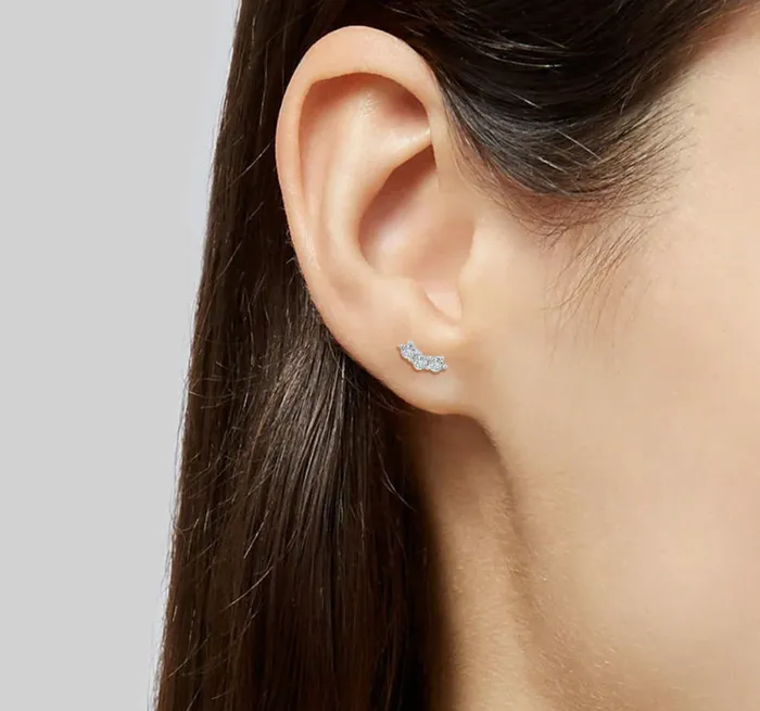 Sabrina Designs Co 14k Yellow or White Gold Diamond Petite Curved Stud Earrings Earrings Sabrina Designs Co 14k Yellow or White Gold Diamond Petite Curved Stud Earrings Earrings