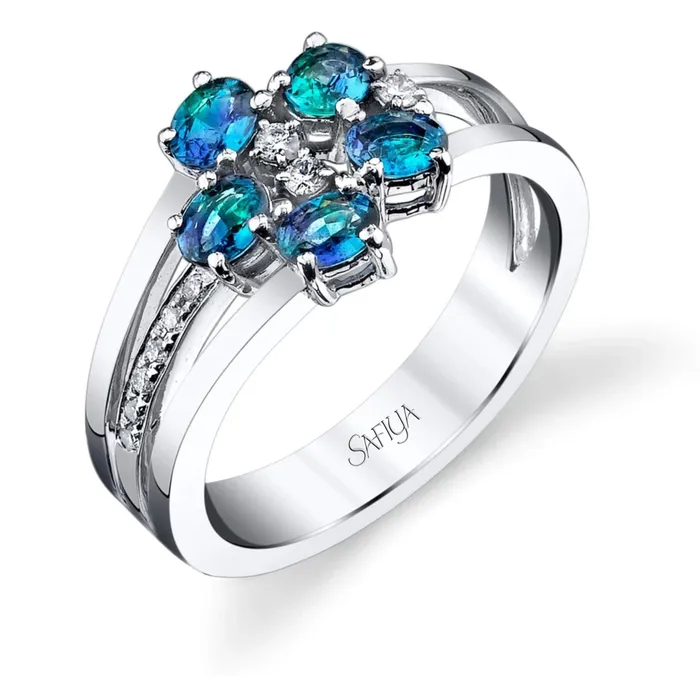 Safiya Jewels Rings Floret Endowment 14K White Gold Natural Alexandrite Ring Safiya Jewels Rings Floret Endowment 14K White Gold Natural Alexandrite Ring
