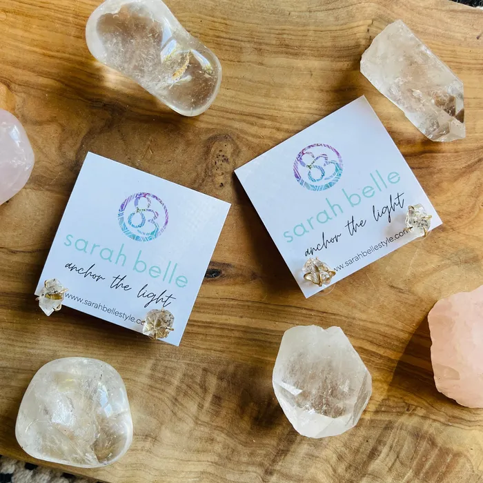 Sarah Belle Earrings Herkimer Diamond Stud Earrings