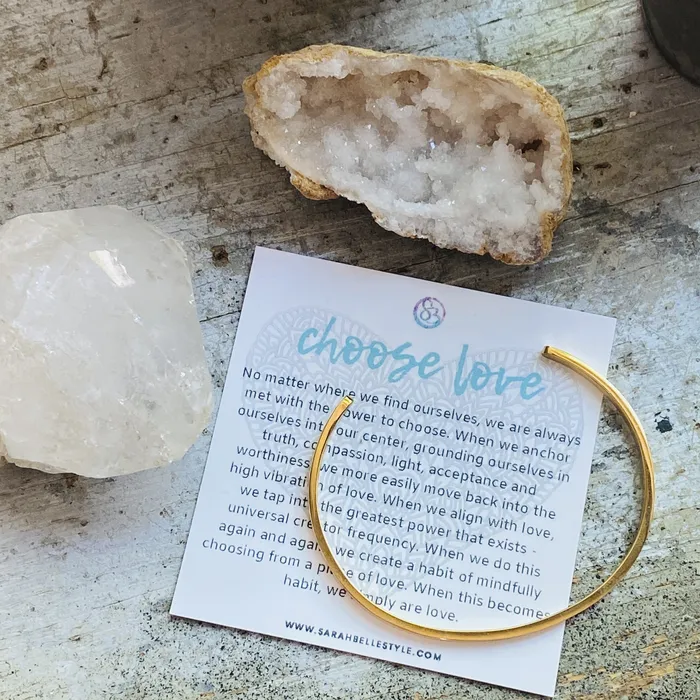 Sarah Belle Mantra Cuff Choose Love Bracelet Bracelets