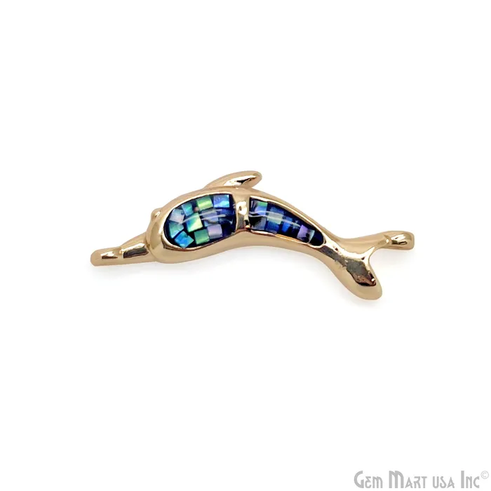 Shell Dolphin Fish Charm Pendant 24x8mm Single Bail Bracelet Charm GemMartUSA Bracelets Shell Dolphin Fish Charm Pendant 24x8mm Single Bail Bracelet Charm GemMartUSA Bracelets