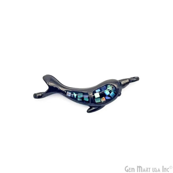Shell Dolphin Fish Charm Pendant 24x8mm Single Bail Bracelet Charm GemMartUSA Bracelets Shell Dolphin Fish Charm Pendant 24x8mm Single Bail Bracelet Charm GemMartUSA Bracelets