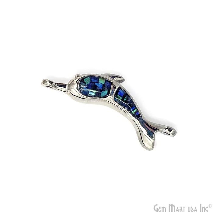 Shell Dolphin Fish Charm Pendant 24x8mm Single Bail Bracelet Charm GemMartUSA Bracelets Shell Dolphin Fish Charm Pendant 24x8mm Single Bail Bracelet Charm GemMartUSA Bracelets