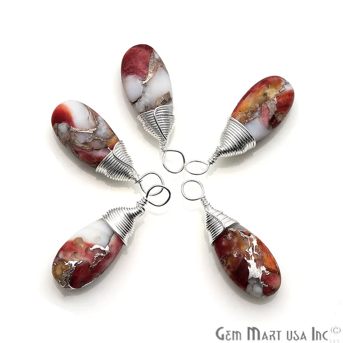 Silver Wire Wrapped 21x7mm Jewelry Making Drop Single Bail Connector GemMartUSA Earrings
