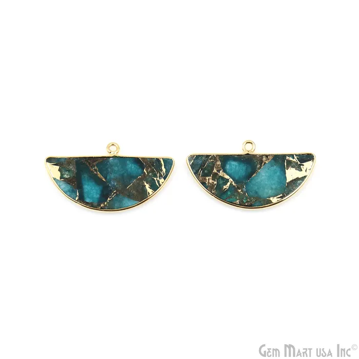 Sky Blue Mohave 29x16mm Gold Plated Single Bail Earring Connector 1 Pair GemMartUSA Earrings Sky Blue Mohave 29x16mm Gold Plated Single Bail Earring Connector 1 Pair GemMartUSA Earrings