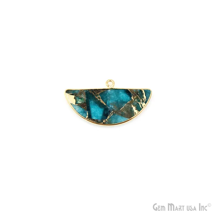 Sky Blue Mohave 29x16mm Gold Plated Single Bail Earring Connector 1 Pair GemMartUSA Earrings