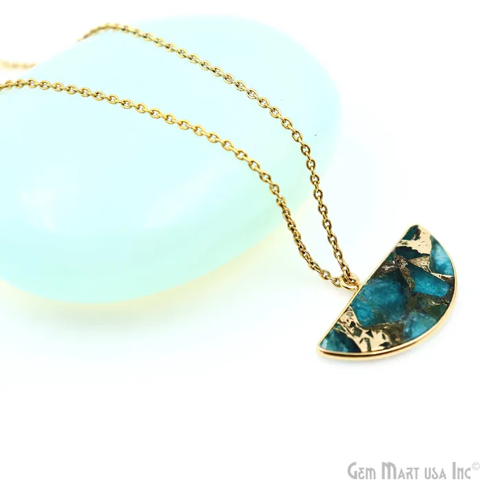 Sky Blue Mohave 29x16mm Gold Plated Single Bail Earring Connector 1 Pair GemMartUSA Earrings