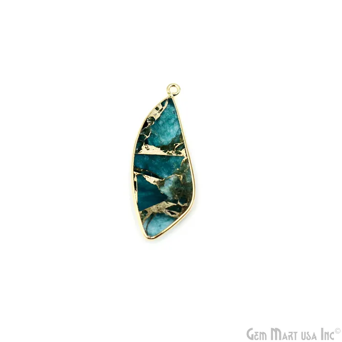 Sky Blue Mohave 37x14mm Gold Plated Single Bail Earring Connector 1 Pair GemMartUSA Earrings Sky Blue Mohave 37x14mm Gold Plated Single Bail Earring Connector 1 Pair GemMartUSA Earrings