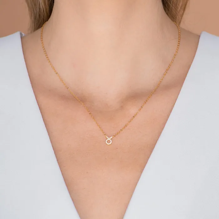 Taurus Sapphire Charm Zodiac Star Sign Necklace Camile Stone Necklaces