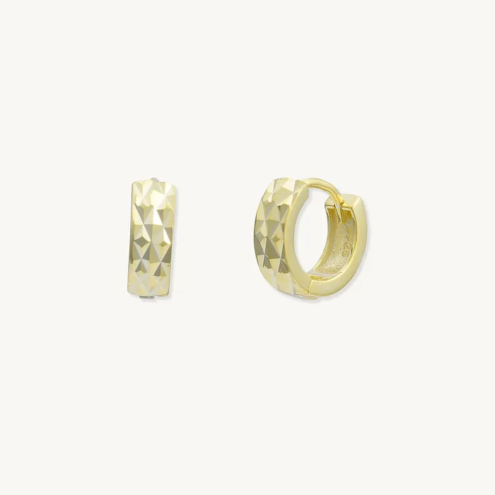 Textured Huggie Hoop Earrings Camile Stone Earrings