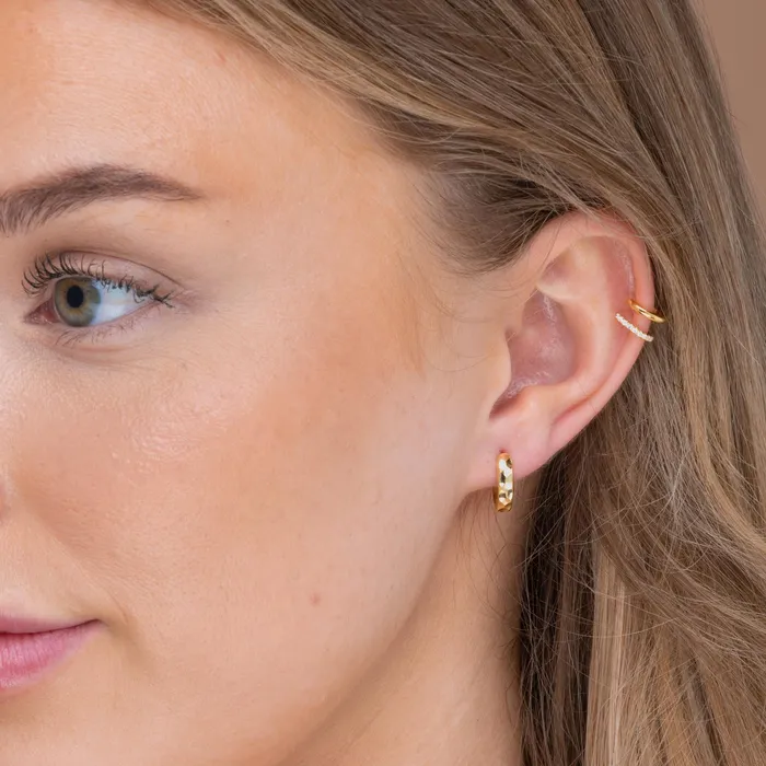 Textured Huggie Hoop Earrings Camile Stone Earrings Textured Huggie Hoop Earrings Camile Stone Earrings