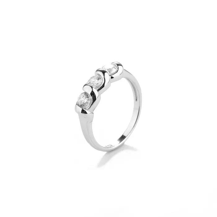 Timeless Sterling Silver Baby Ring with GenuineWhite Sapphires Cherished Moments Rings