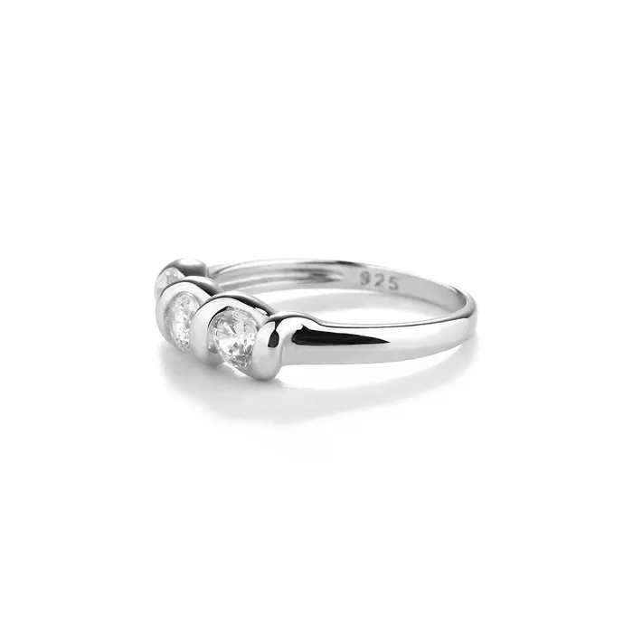 Timeless Sterling Silver Baby Ring with GenuineWhite Sapphires Cherished Moments Rings