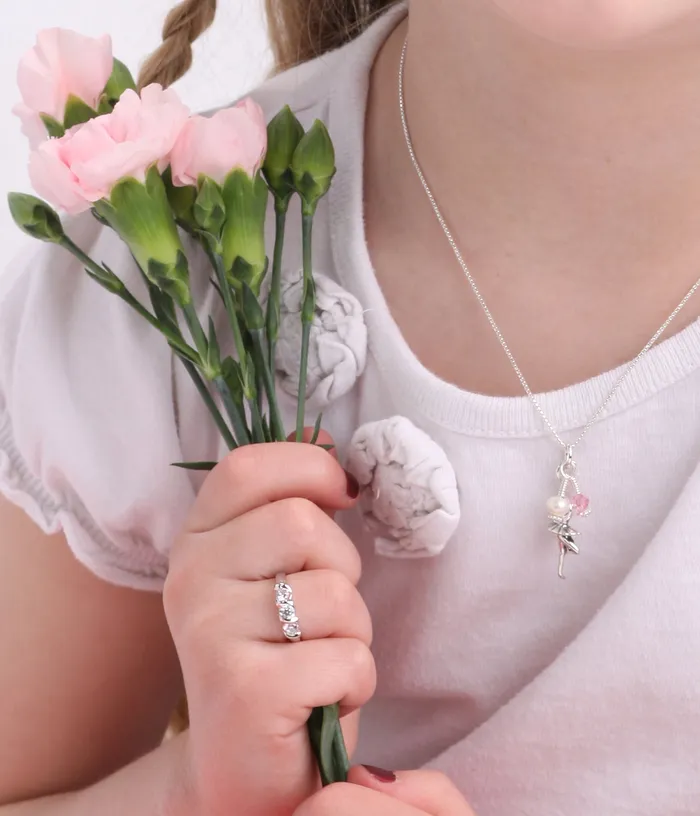 Timeless Sterling Silver Baby Ring with GenuineWhite Sapphires Cherished Moments Rings