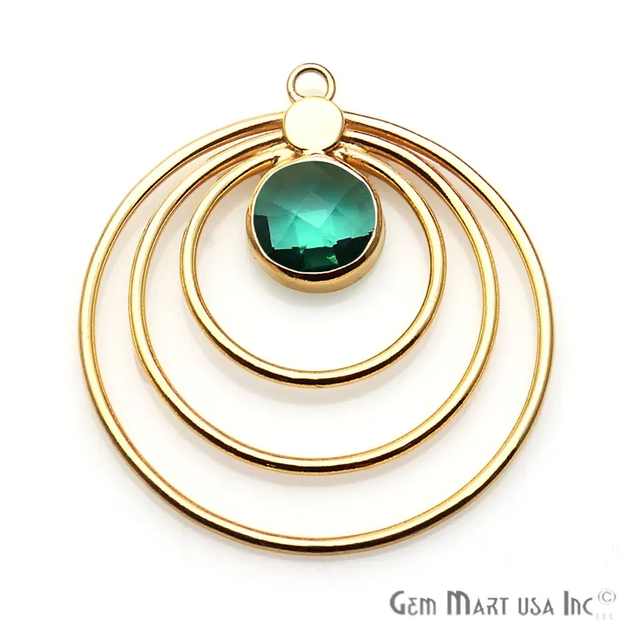 Triple Hoop Gemstone Gold Chandelier Finding Connector 1PC GemmartUSA Earrings Triple Hoop Gemstone Gold Chandelier Finding Connector 1PC GemmartUSA Earrings