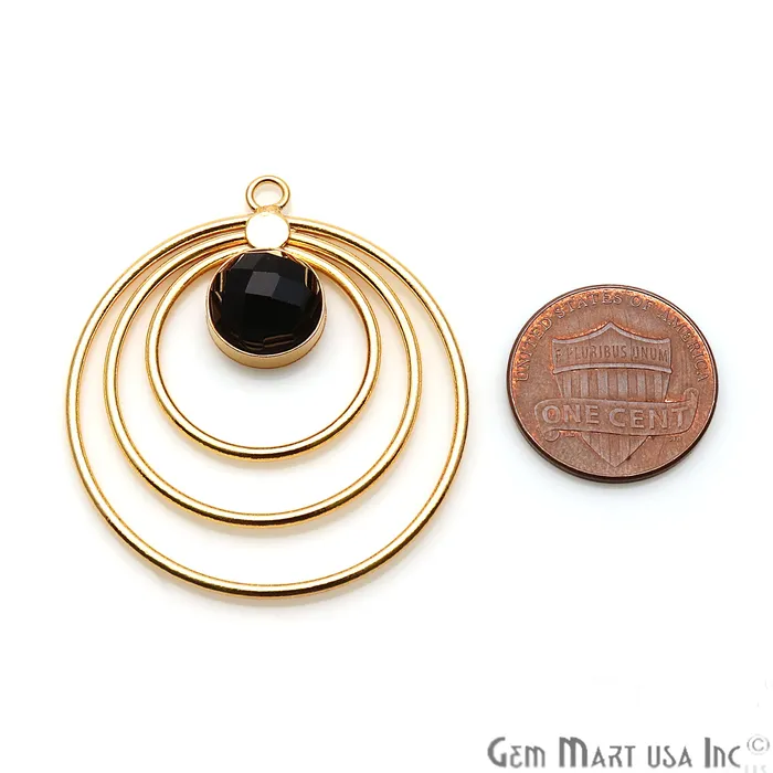 Triple Hoop Gemstone Gold Chandelier Finding Connector 1PC GemmartUSA Earrings Triple Hoop Gemstone Gold Chandelier Finding Connector 1PC GemmartUSA Earrings