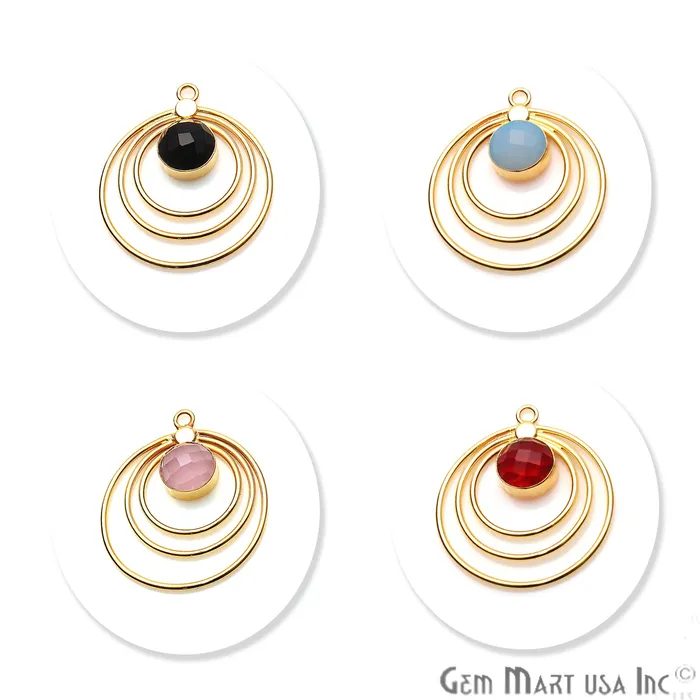 Triple Hoop Gemstone Gold Chandelier Finding Connector 1PC GemmartUSA Earrings Triple Hoop Gemstone Gold Chandelier Finding Connector 1PC GemmartUSA Earrings