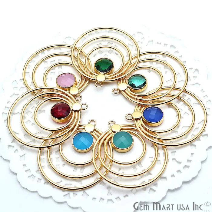 Triple Hoop Gemstone Gold Chandelier Finding Connector 1PC GemmartUSA Earrings Triple Hoop Gemstone Gold Chandelier Finding Connector 1PC GemmartUSA Earrings