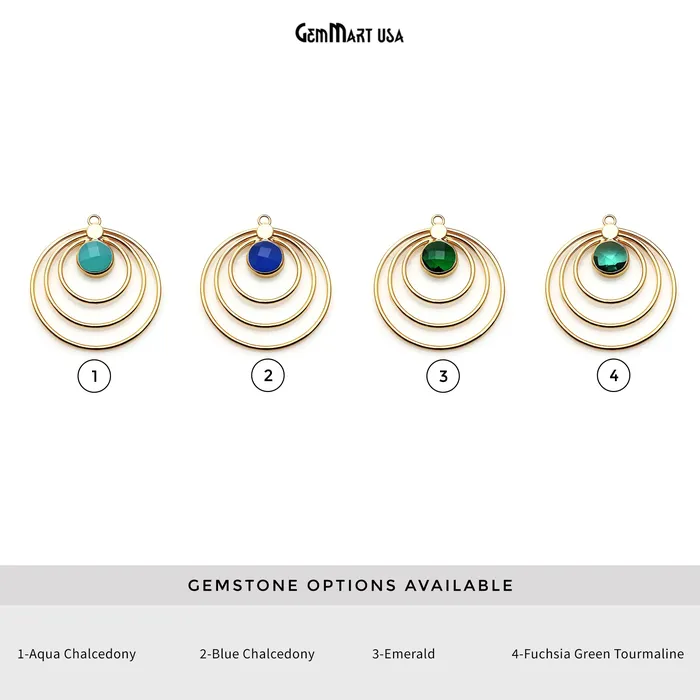 Triple Hoop Gemstone Gold Chandelier Finding Connector 1PC GemmartUSA Earrings Triple Hoop Gemstone Gold Chandelier Finding Connector 1PC GemmartUSA Earrings