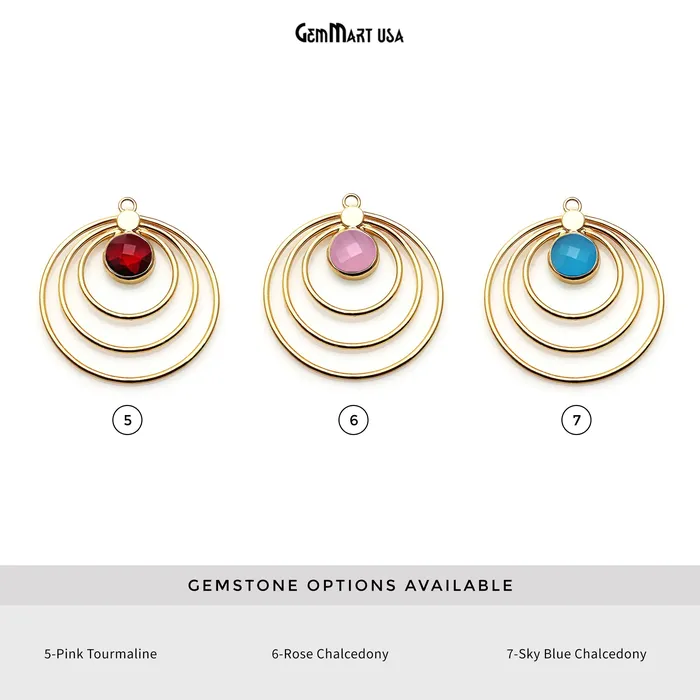 Triple Hoop Gemstone Gold Chandelier Finding Connector 1PC GemmartUSA Earrings Triple Hoop Gemstone Gold Chandelier Finding Connector 1PC GemmartUSA Earrings
