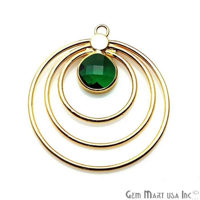 Triple Hoop Gemstone Gold Chandelier Finding Connector 1PC GemmartUSA Earrings Triple Hoop Gemstone Gold Chandelier Finding Connector 1PC GemmartUSA Earrings