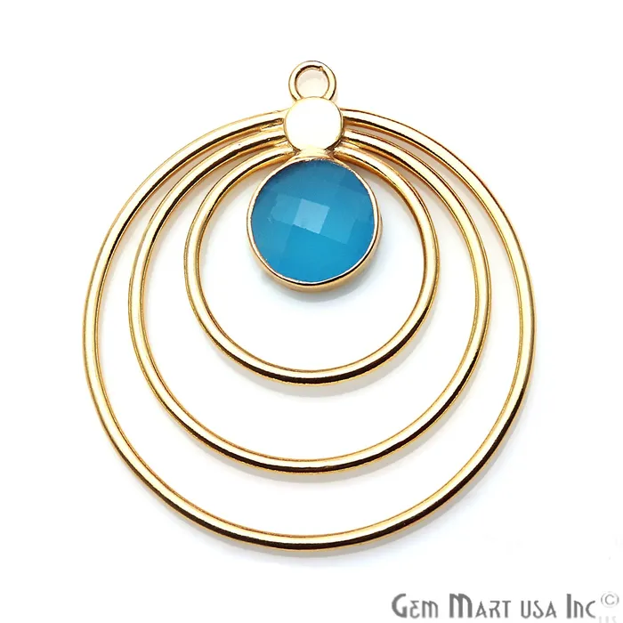 Triple Hoop Gemstone Gold Chandelier Finding Connector 1PC GemmartUSA Earrings Triple Hoop Gemstone Gold Chandelier Finding Connector 1PC GemmartUSA Earrings