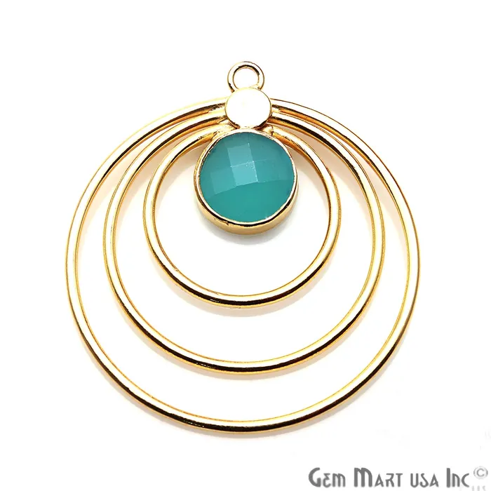 Triple Hoop Gemstone Gold Chandelier Finding Connector 1PC GemmartUSA Earrings Triple Hoop Gemstone Gold Chandelier Finding Connector 1PC GemmartUSA Earrings