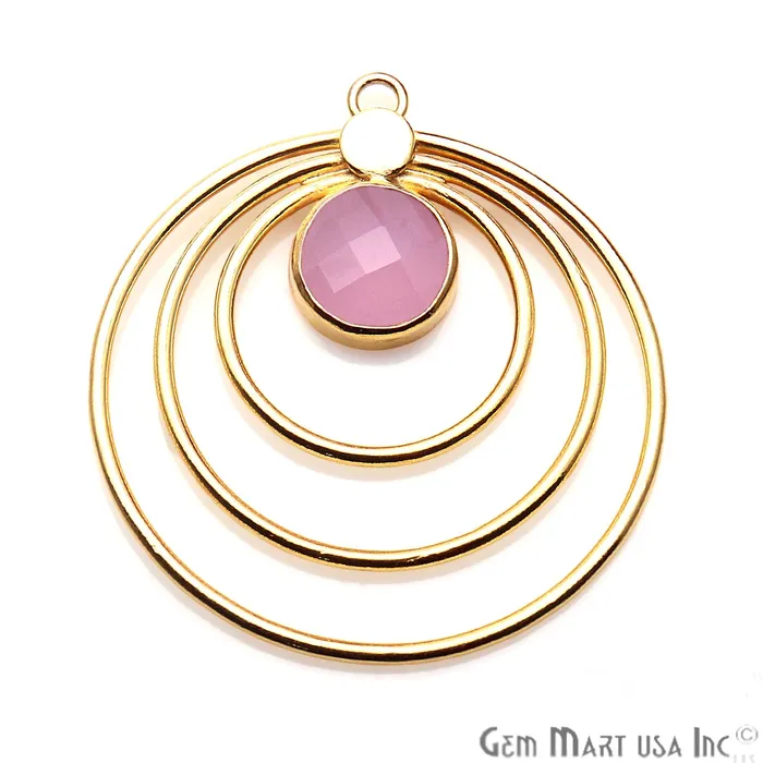 Triple Hoop Gemstone Gold Chandelier Finding Connector 1PC GemmartUSA Earrings Triple Hoop Gemstone Gold Chandelier Finding Connector 1PC GemmartUSA Earrings