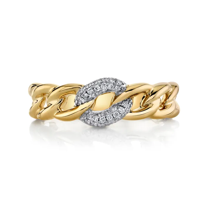 TVON 14K 011cttw VS White Diamond Link Ring Rings
