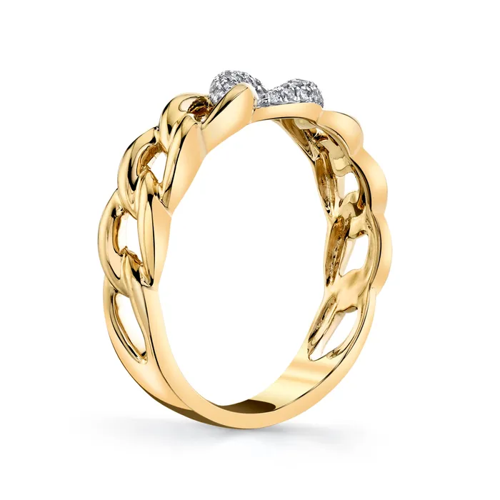 TVON 14K 011cttw VS White Diamond Link Ring Rings