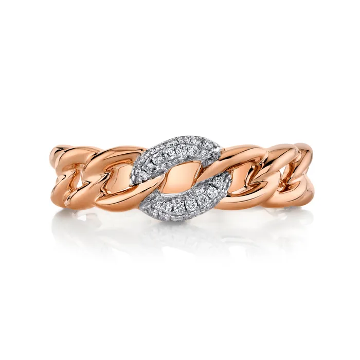 TVON 14K 011cttw VS White Diamond Link Ring Rings