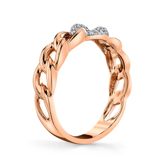 TVON 14K 011cttw VS White Diamond Link Ring Rings