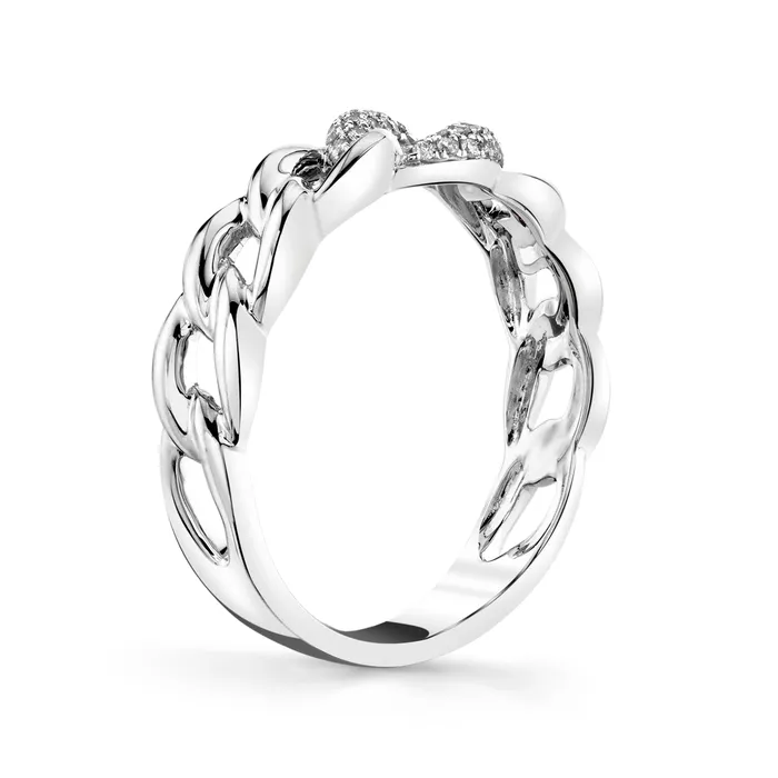 TVON 14K 011cttw VS White Diamond Link Ring Rings