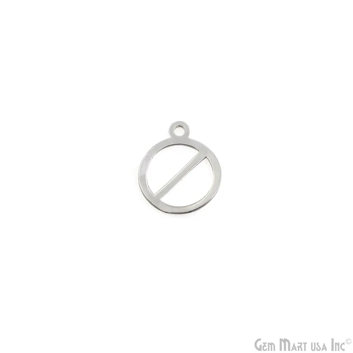 Vector Red Sign Shape Charms Silver Plated 18x15mm Laser Finding Jewelry Charm GemMartUSA Charm Necklaces