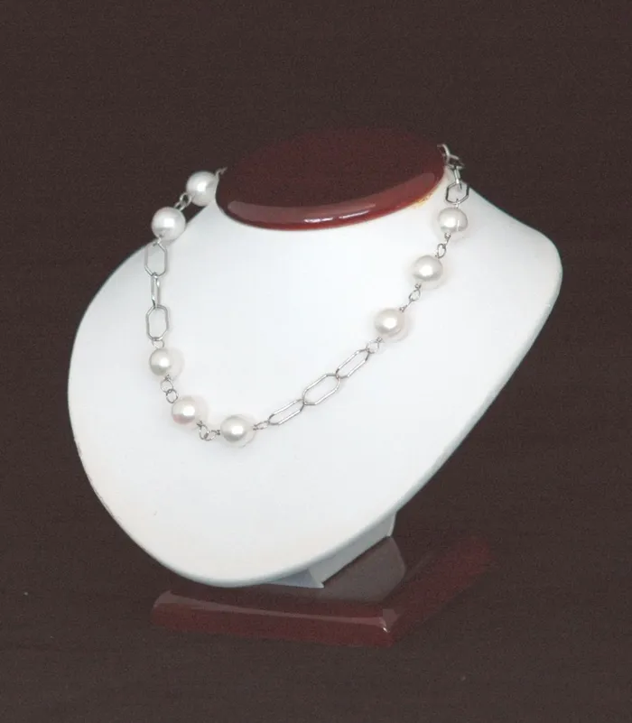 White Leatherette Small Necklace or Bracelet Bust w Wooden Base JPIDisplay Bracelets White Leatherette Small Necklace or Bracelet Bust w Wooden Base JPIDisplay Bracelets