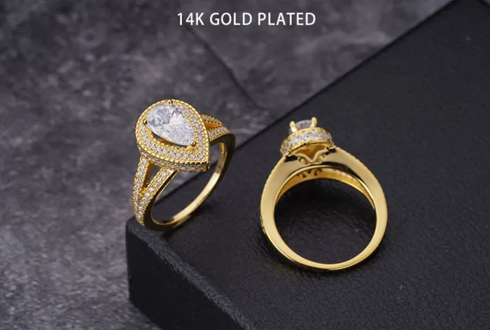 Womens Gold Engagement Ring Pear Shape Ring Gold Pear Shape ring Gold Diamond Ring Teardrop Engagement Ring Teardrop Ring Minx London Rings