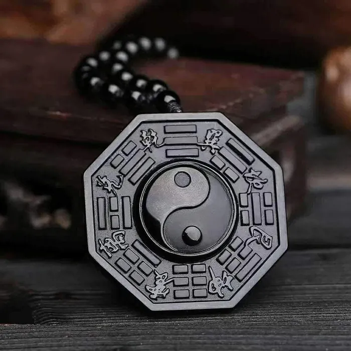 Yin Yang Obsidian Necklace SHIYM Store Necklaces