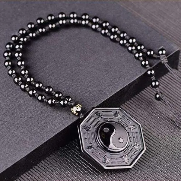 Yin Yang Obsidian Necklace SHIYM Store Necklaces