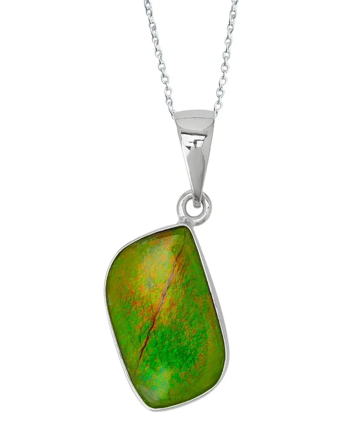 YoTreasure 625 Ct Ammolite 925 Sterling Silver Necklace Pendant Jewelry Necklaces YoTreasure 625 Ct Ammolite 925 Sterling Silver Necklace Pendant Jewelry Necklaces